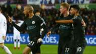 David Silva Kevin De Bruyne Sergio Aguero Manchester City Premier League