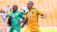 Ryan Moon of Kaizer Chiefs challenged by Lehlohonolo Nonyane of Golden Arrows
