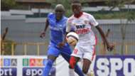 Kevin Omondi of Nakumatt v Churchil Muloma of Ulinzi Stars.