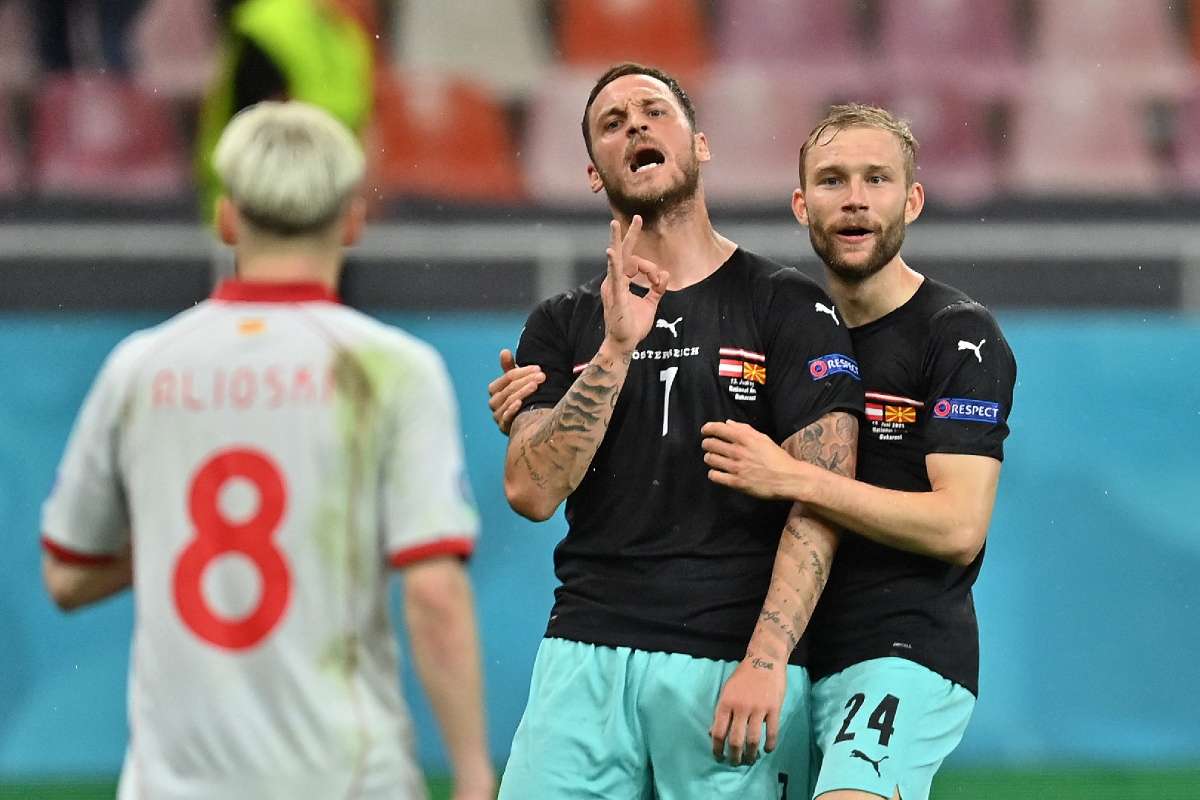 pic Marko Arnautovic Austria Goal Celebration uefa to investigate austria star