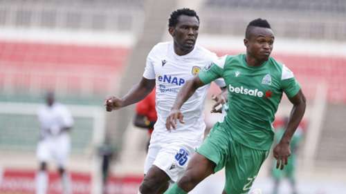 Napsa Stars defender David Owino vs Cliftone Miheso of Gor Mahia.