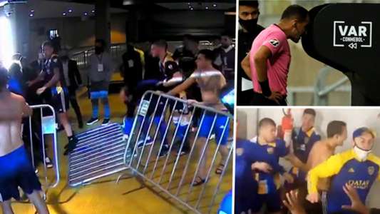 Copa Libertadores Angry Boca Juniors Players Storm Tunnel Clash With Police After Var Controversy Sparks Shocking Scenes Goal Com