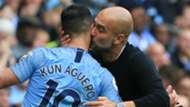 Sergio Aguero Pep Guardiola Manchester City 2018-19
