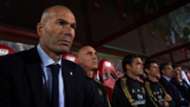Reeal Madrid boss Zinedine Zidane in Mallorca dugout