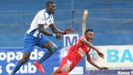 AFC Leopards striker Alex Omatorol and Bandari.