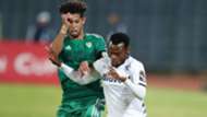 Ivan Mahangwahaya of Bidvest Wits challenged by Khalid Almarymi of El Nasr, December 2019