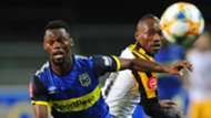 Thabo Mokeke of Cape Town City takes on Khama Billiat of Kaizer Chiefs, August 2019