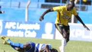Sofapaka player against AFC Leopards' Bernard Mang'oli