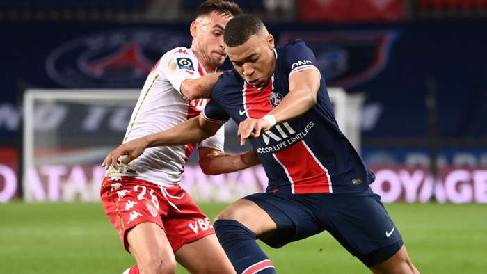 Kylian Mbappe Ruben Aguilar PSG Monaco Ligue 1 21022021