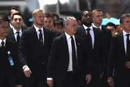 Leicester City players at Vichai Srivaddhanaprabha's funeral