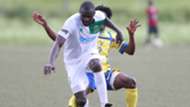Herbert Kompany tackle of Western Stima tackles George Owino of Mathare United.