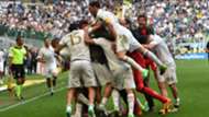Milan celebrating vs Inter Serie A