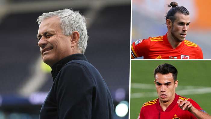 Jose Mourinho Gareth Bale Sergio Reguilon Manchester United Tottenham Real Madrid GFX