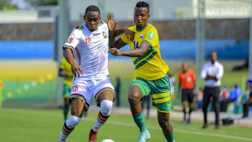 Daniel Sakari of Kenya and Lague Byiringiro of Rwanda challenge.