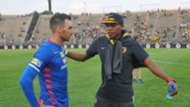 Lebogang Manyama of Kaizer Chiefs and Bradley Grobler of SuperSport United, August 2018