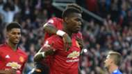 Paul Pogba celebrates penalty vs Leicester