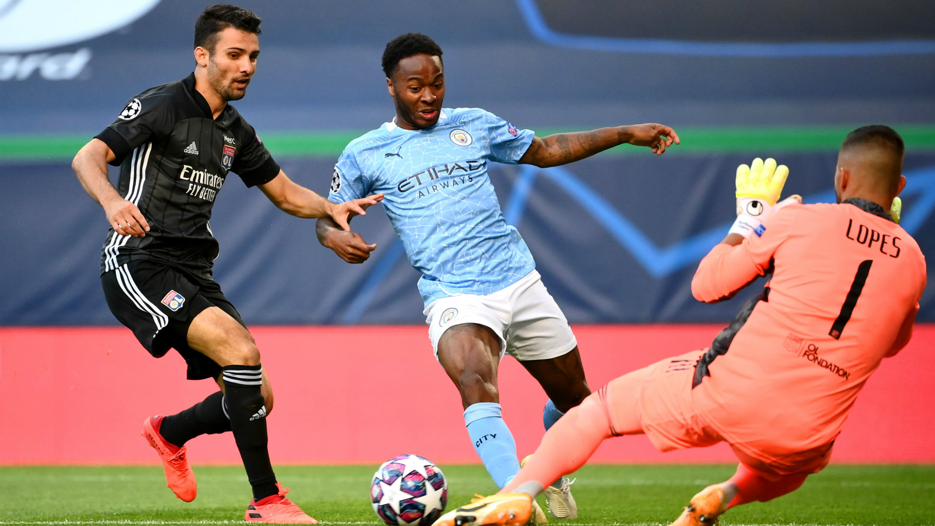 Raheem Sterling Manchester City vs Lyon Champions League 2019-20