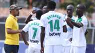 Mathare United assistant coach Salim instructs players