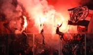 Ajax Fans Pyro Bengalo Hooligan