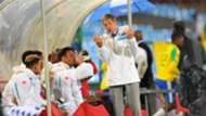Stuart Baxrter on SuperSport United bench