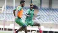 Masoud Juma and John Avire of Sofapaka and Harambee Stars.