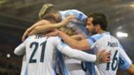 Lazio players celebrating Lazio Salzburg Europa League