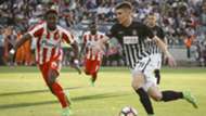 Richmond Boakye of Red Star Belgrade, Nikola Milenkovic of Partizan
