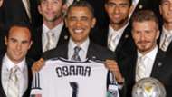Barack Obama Landon Donovan David Beckham LA Galaxy