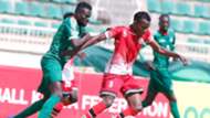 Chetambe Namasaka Danson of Kenya and Harambee Stars vs Johnson Gibson of South Sudan.