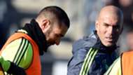 Zinedine Zidane Benzema Real Madrid Training