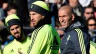 Zinedine Zidane Sergio Ramos Real Madrid Training