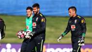 Alisson Ederson Diego Alves Brazil training 25052016