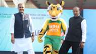 Praful Patel Vijay Goel unveil Official Mascot FIFA U-17 World Cup India 2017