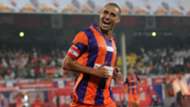 David Trezeguet of FC Pune City celebrates after scoring a goal during ISL match against FC Goa