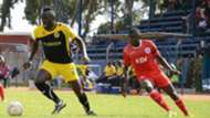 Ulinzi Stars striker Mark Bikokwa vying for the ball