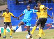 Sofapaka midfielder Noah Abich stops Humphrey Mieno as the two sides battled to a 1-1 draw