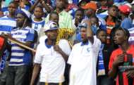 AFC Leopards fans react during their league match against Bandari in Mombasa.