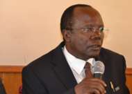 President Sam Nyamweya speaks during the meeting held in Nairobi