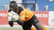 Tusker keeper David Okello makes a save against Ulinzi Stars