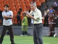 Felda United head coach Irfan Bakti (foreground) during his team's match against Terengganu 20/7/2016