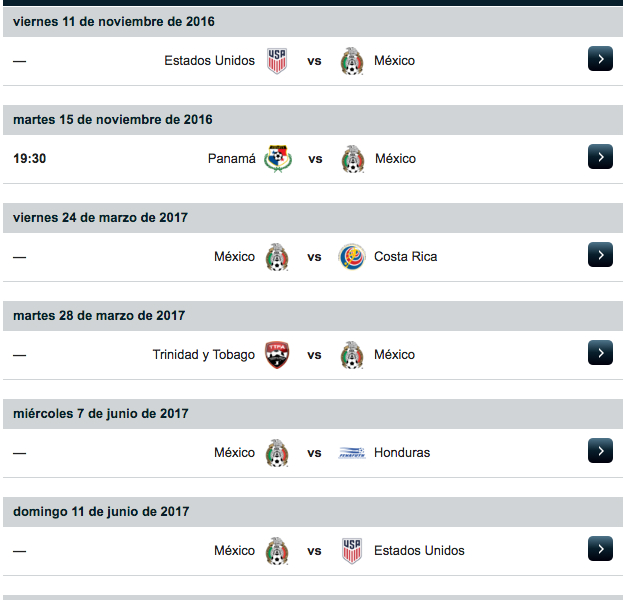 El Calendario De La Seleccion Mexicana Para El Hexagonal Goal Com calendario de la selección