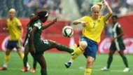 Lisa Dahlkvist of Sweden challenges Osinachi Ohale of Nigeria