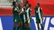 Nigeria women celebrate Francisca Ordega's late equaliser