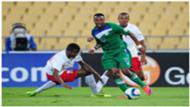 Mabuti Potloane (Lesotho) challenged by Njakanirina Tobisoa (Madagascar) 18 May 2015 Cosafa Cup