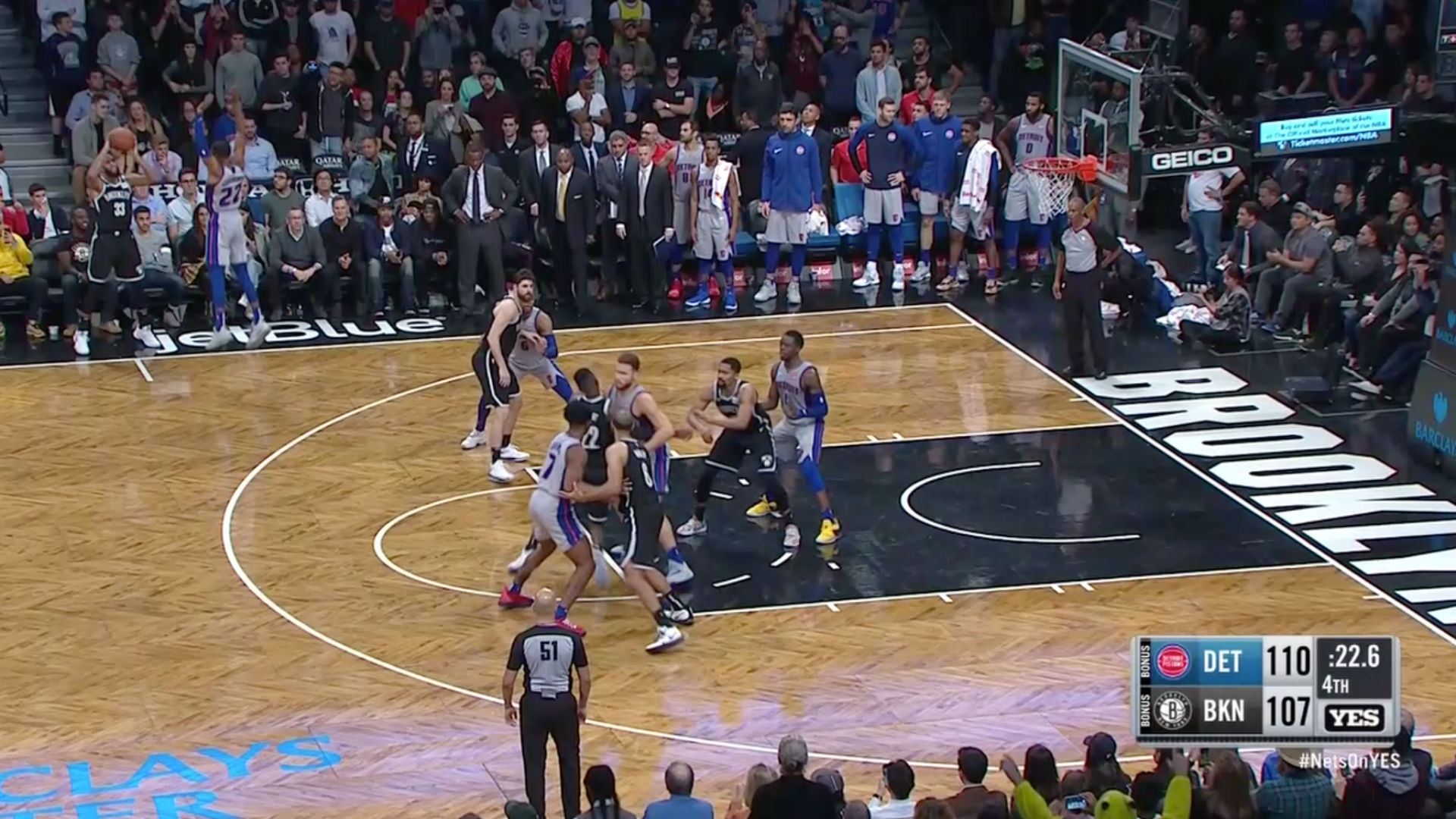 Brooklyn Nets burned Detroit Pistons with genius final play to send game into OT | NBA.com ...