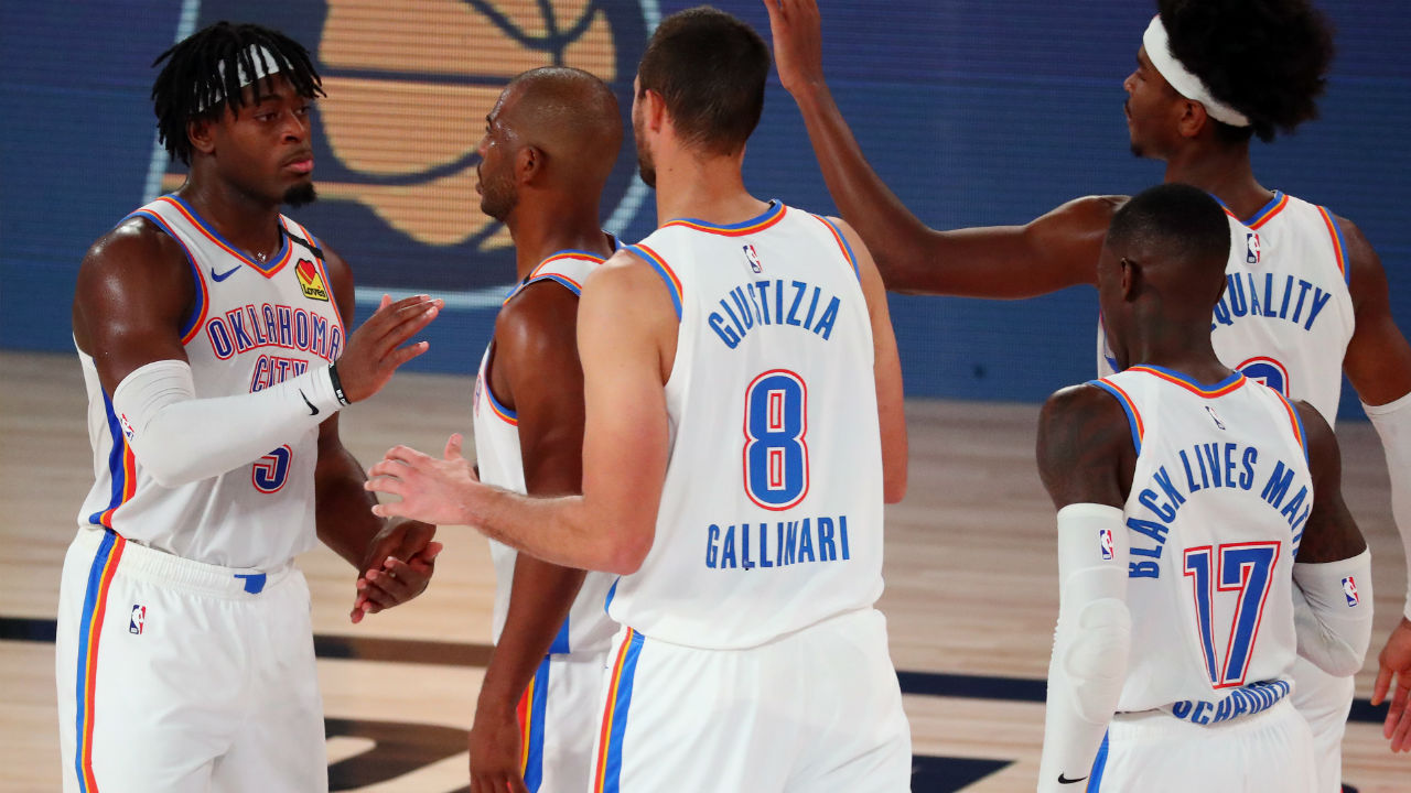 Nba Playoffs 2020 Oklahoma City Thunder Complete Comeback Win Over Houston Rockets To Tie Series At 2 2 Nba Com India The Official Site Of The Nba James harden made up for a miserable shooting night with a big blocked shot, russell westbrook scored 20 points against his former team and the houston rockets edged the oklahoma city thunder. nba com india