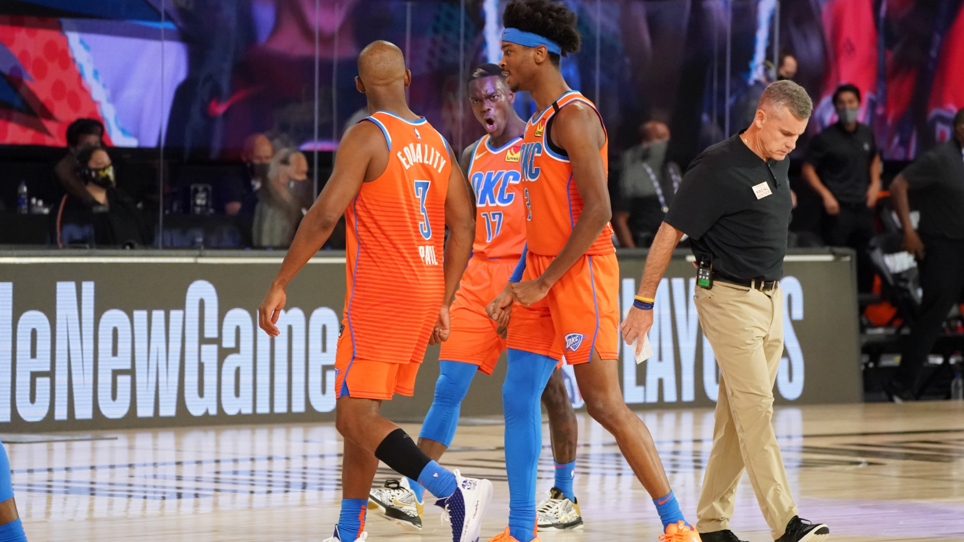 Nba Playoffs 2020 Oklahoma City Thunder S Three Guard Lineup Fuels Overtime Win Over Houston Rockets Nba Com India The Official Site Of The Nba