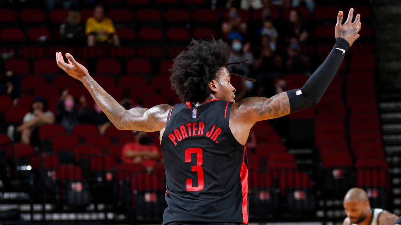 by the numbers houston rockets guard kevin porter jr makes history with 50 point double double nba com canada the official site of the nba