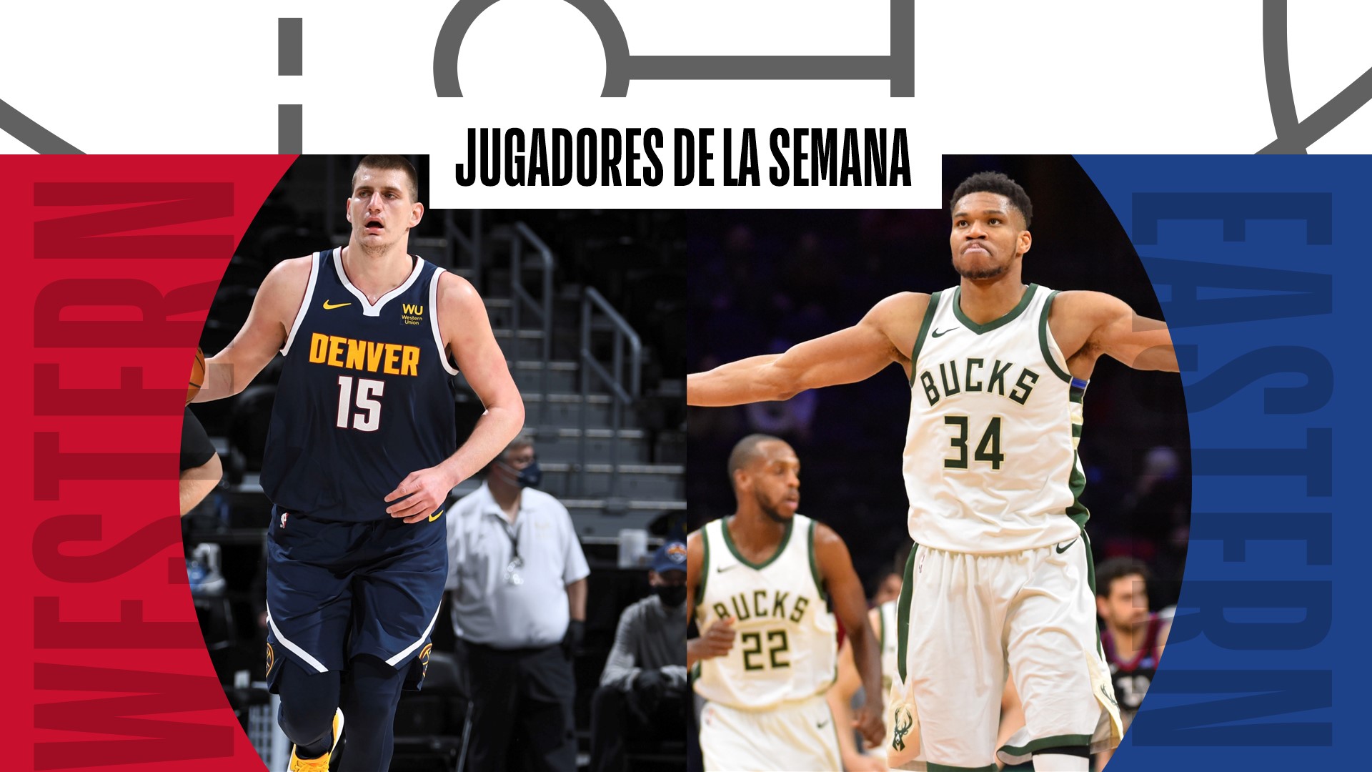 Nikola Jokic y Giannis Antetokounmpo, jugadores de la ...