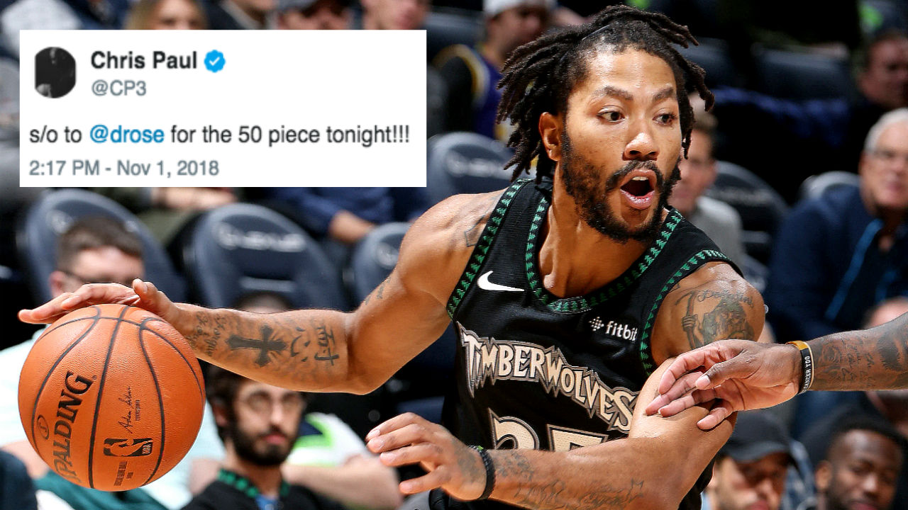 NBA players take to Twitter in awe of Derrick Rose's careerhigh 50